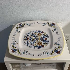Italian Floral Ceramic Platter